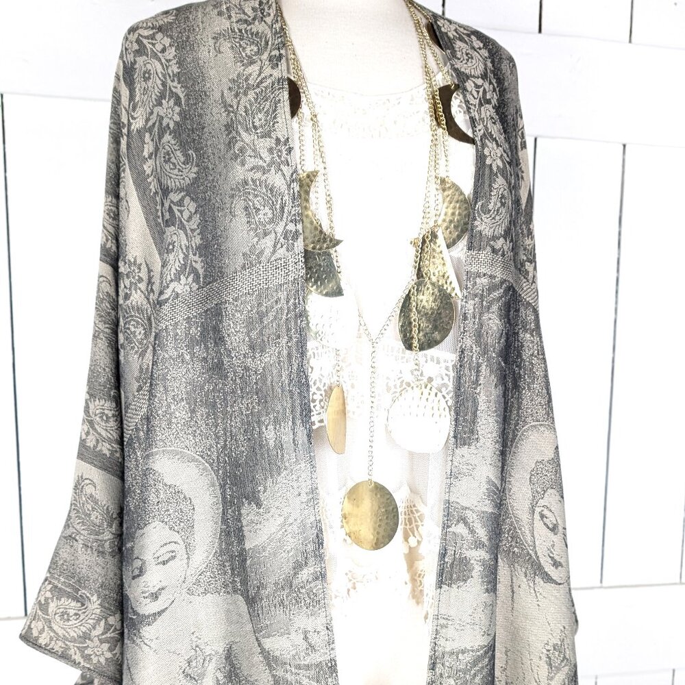 Buddha meditation prayer pashmina kimono cover up